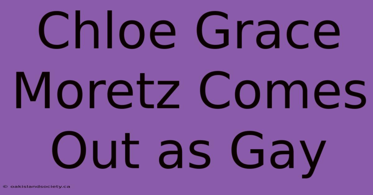 Chloe Grace Moretz Comes Out As Gay