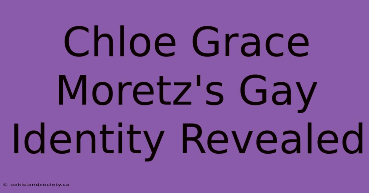 Chloe Grace Moretz's Gay Identity Revealed 