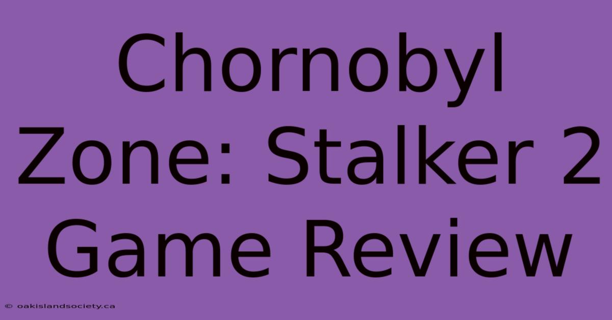 Chornobyl Zone: Stalker 2 Game Review