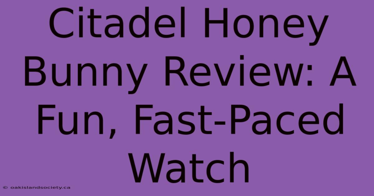 Citadel Honey Bunny Review: A Fun, Fast-Paced Watch 