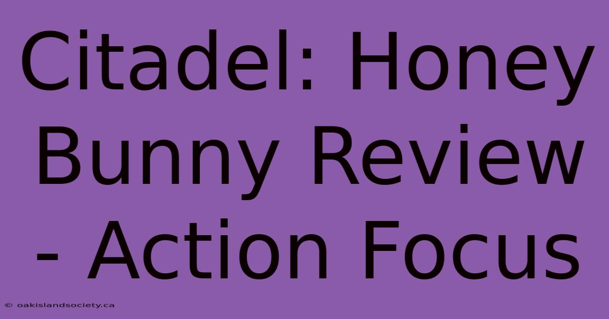 Citadel: Honey Bunny Review - Action Focus