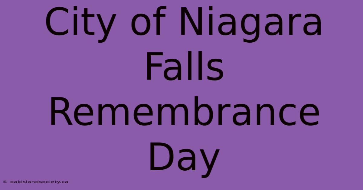 City Of Niagara Falls Remembrance Day