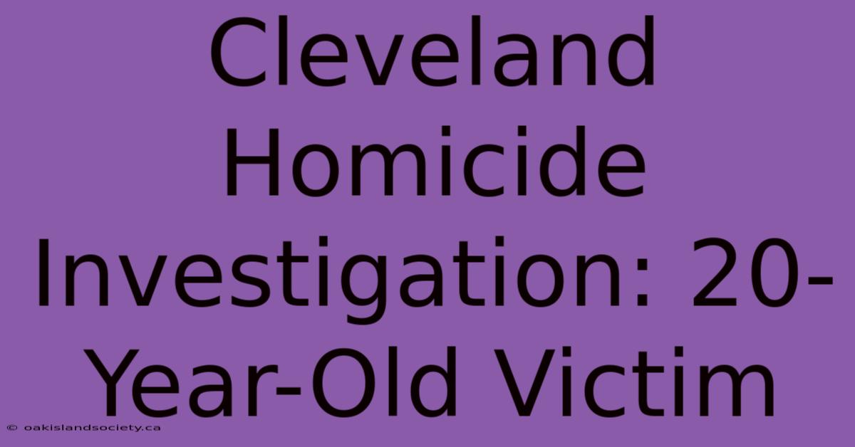 Cleveland Homicide Investigation: 20-Year-Old Victim