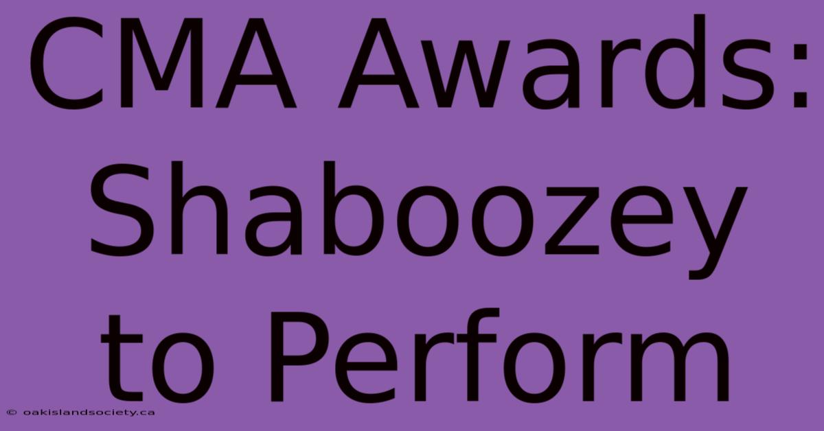 CMA Awards: Shaboozey To Perform