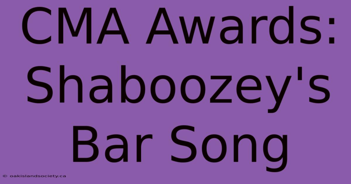 CMA Awards: Shaboozey's Bar Song