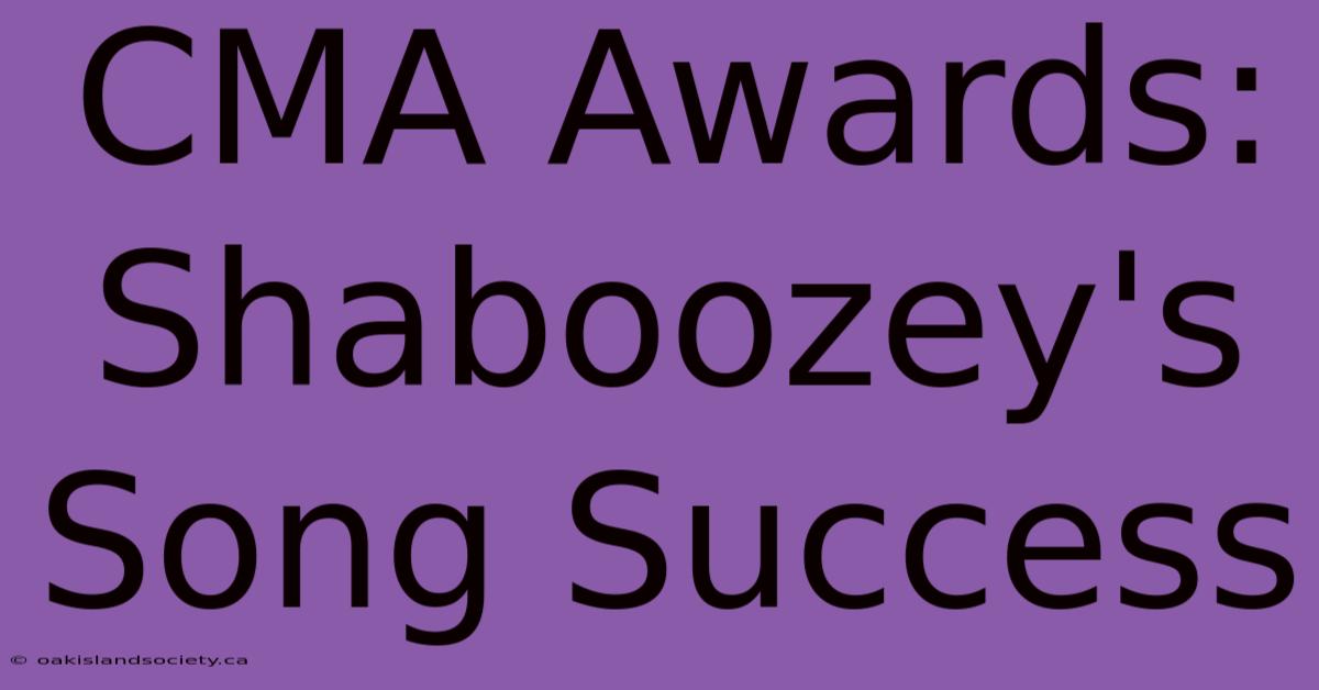 CMA Awards: Shaboozey's Song Success