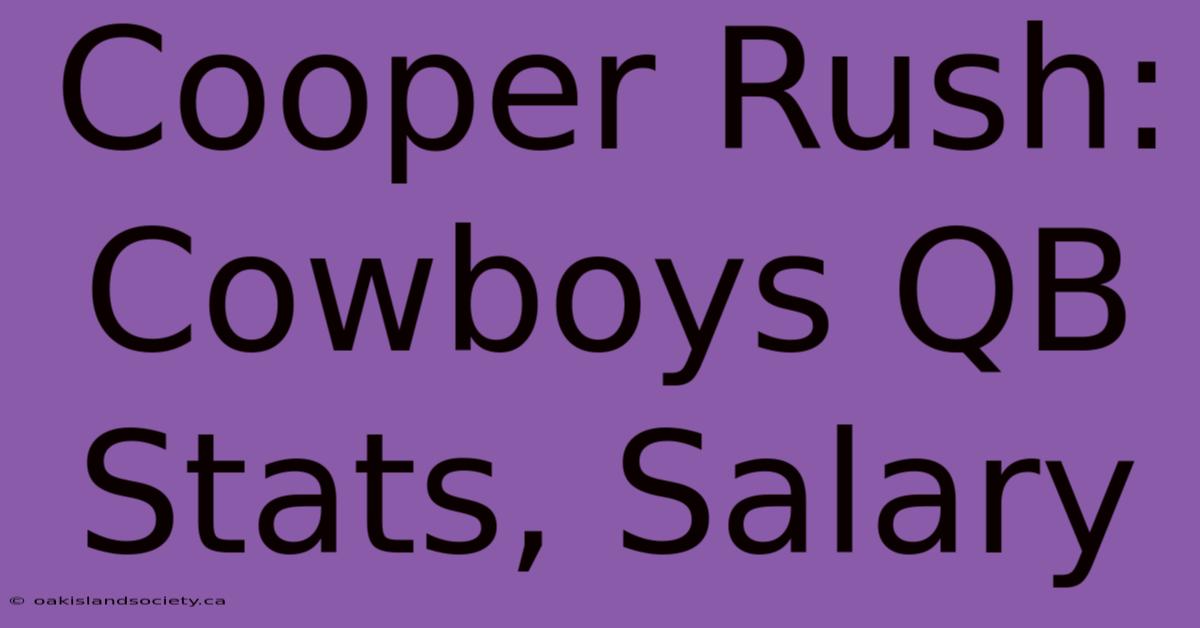 Cooper Rush: Cowboys QB Stats, Salary