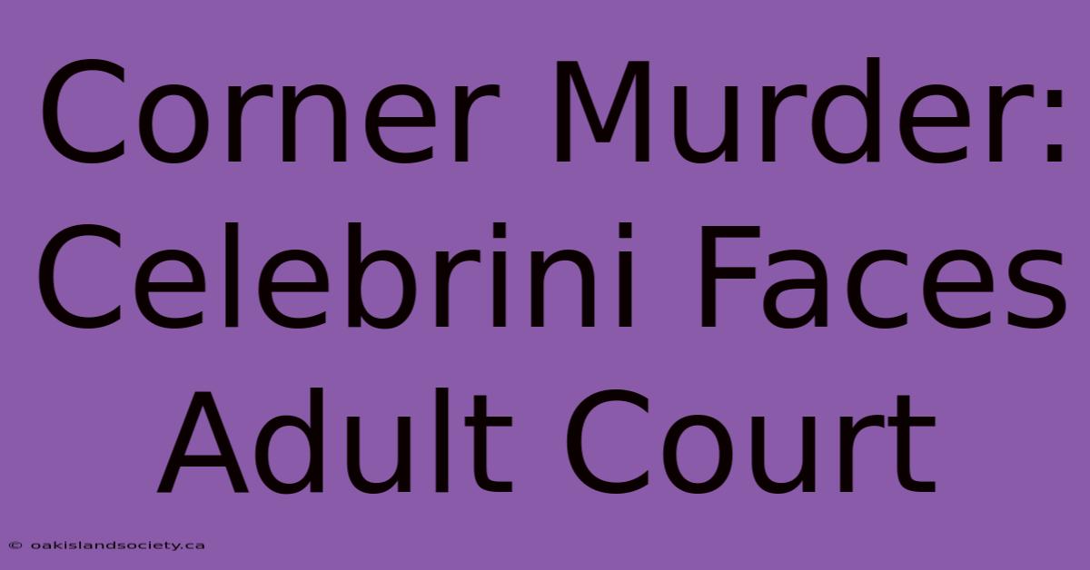 Corner Murder: Celebrini Faces Adult Court