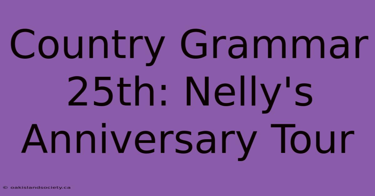 Country Grammar 25th: Nelly's Anniversary Tour