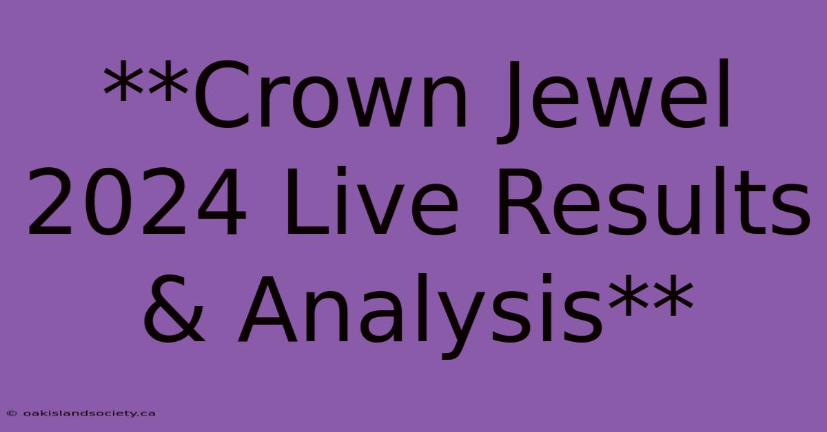 **Crown Jewel 2024 Live Results & Analysis**