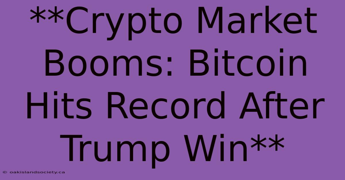 **Crypto Market Booms: Bitcoin Hits Record After Trump Win** 