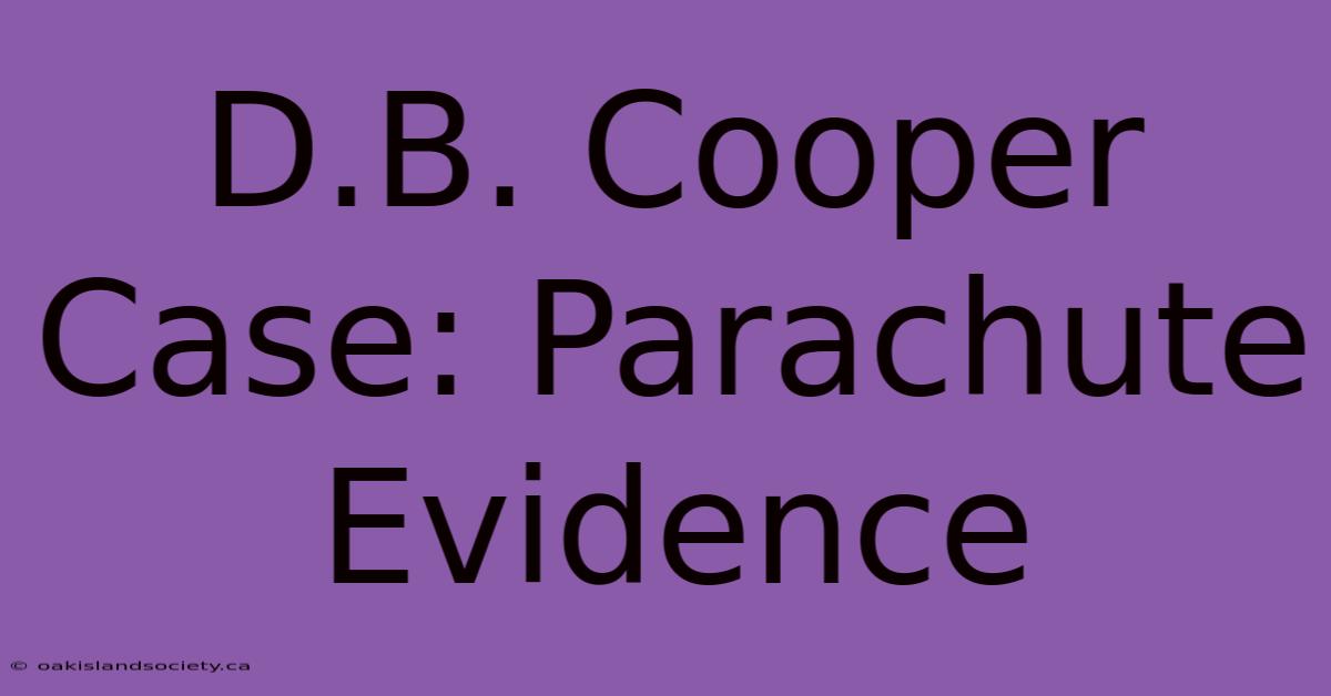 D.B. Cooper Case: Parachute Evidence