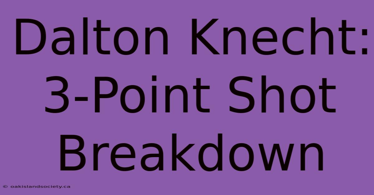 Dalton Knecht: 3-Point Shot Breakdown