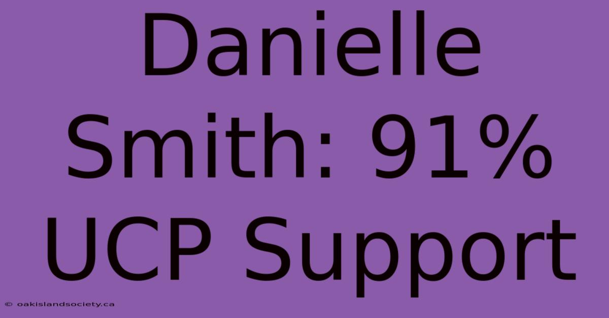 Danielle Smith: 91% UCP Support