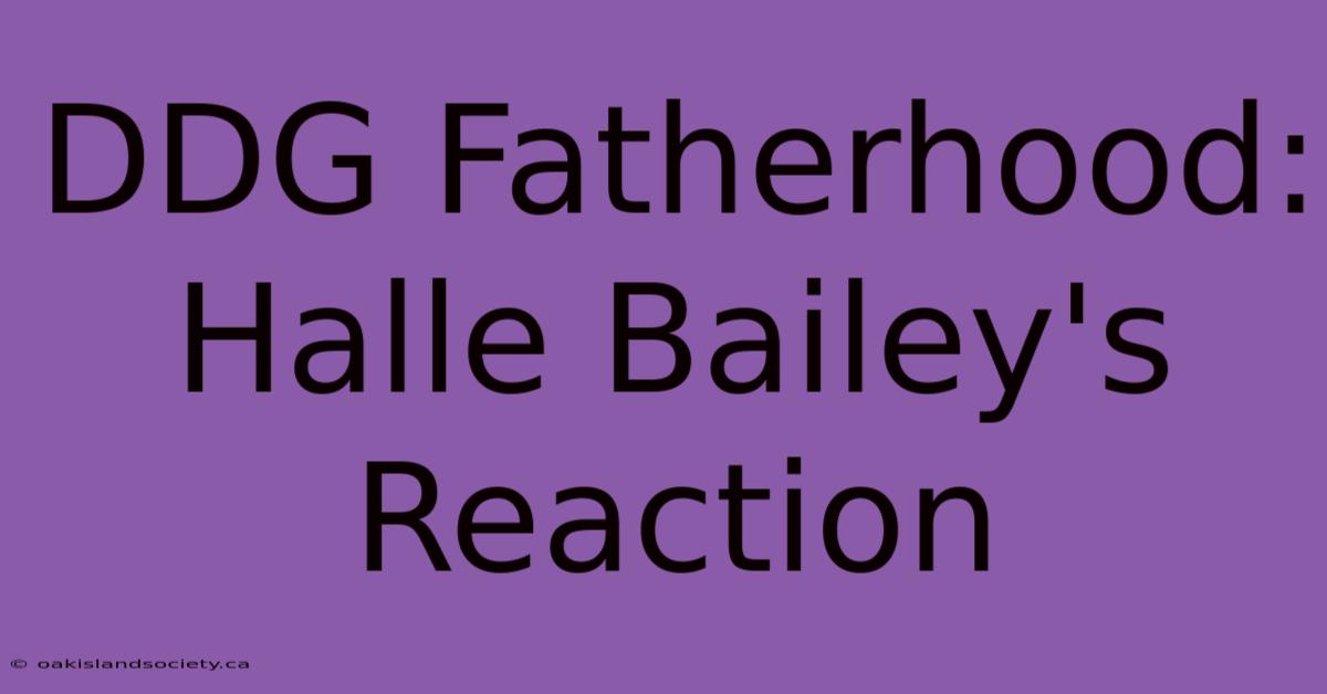 DDG Fatherhood: Halle Bailey's Reaction 