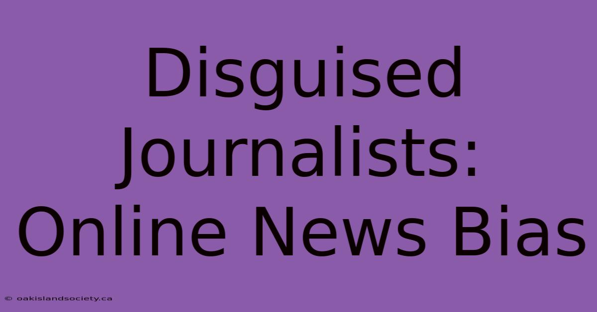 Disguised Journalists: Online News Bias