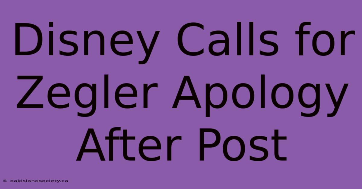 Disney Calls For Zegler Apology After Post