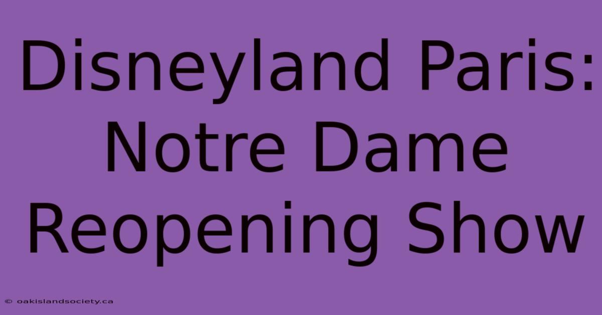 Disneyland Paris: Notre Dame Reopening Show