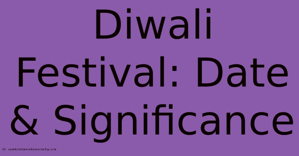 Diwali Festival: Date & Significance 