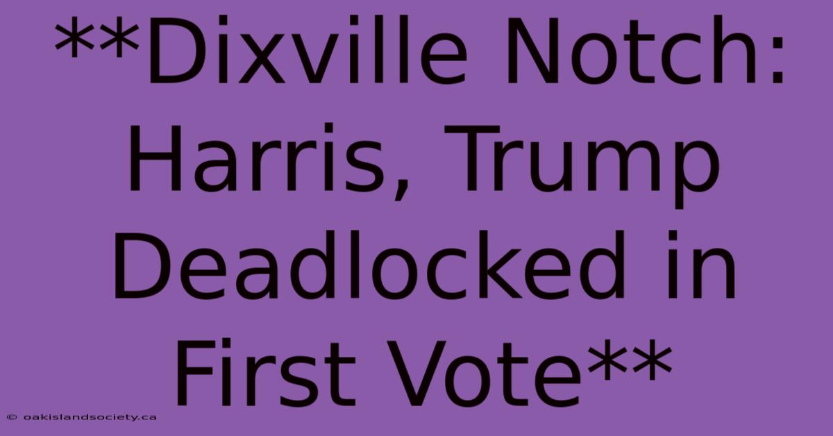 **Dixville Notch: Harris, Trump Deadlocked In First Vote**