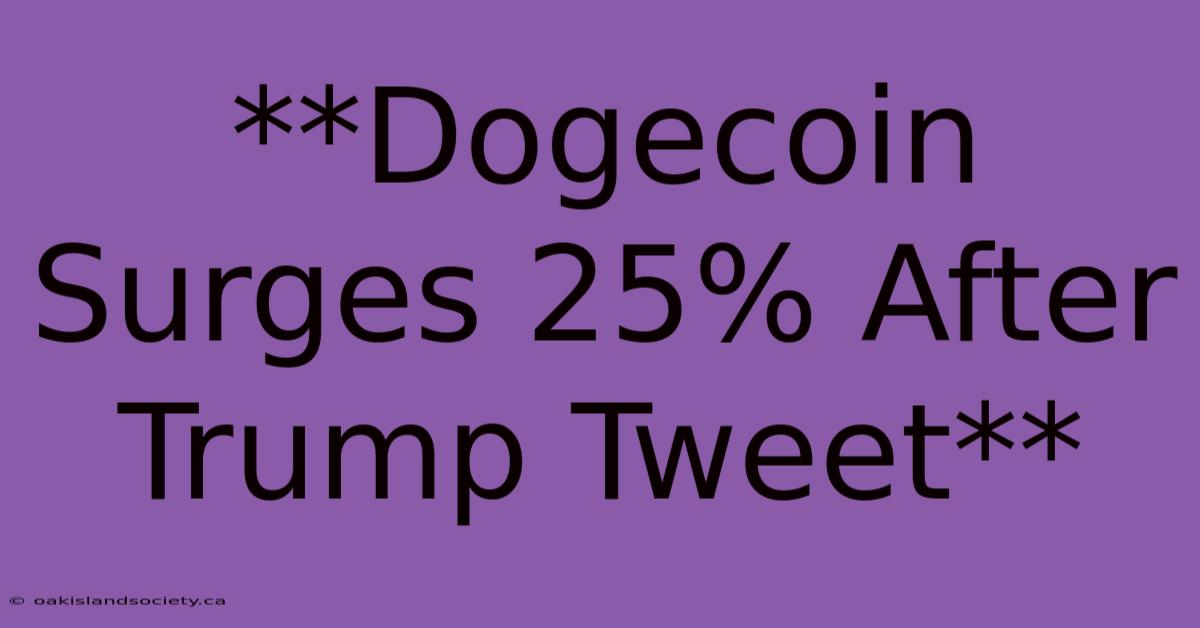 **Dogecoin Surges 25% After Trump Tweet** 