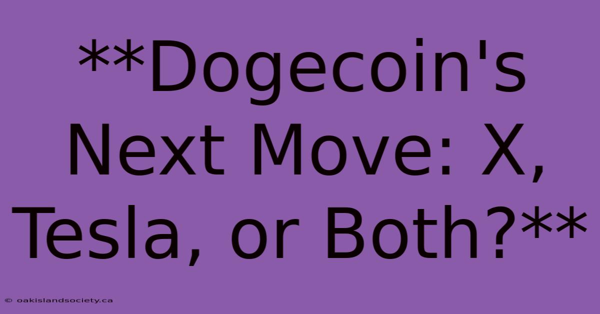 **Dogecoin's Next Move: X, Tesla, Or Both?** 