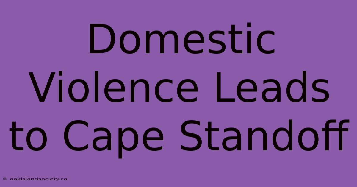 Domestic Violence Leads To Cape Standoff