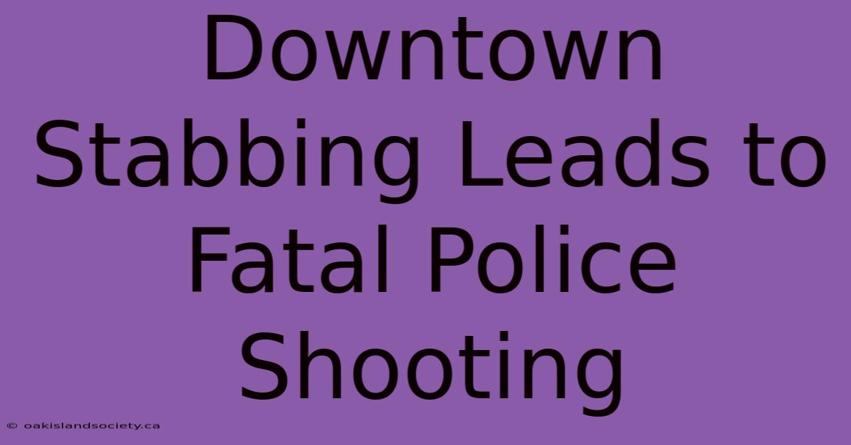 Downtown Stabbing Leads To Fatal Police Shooting