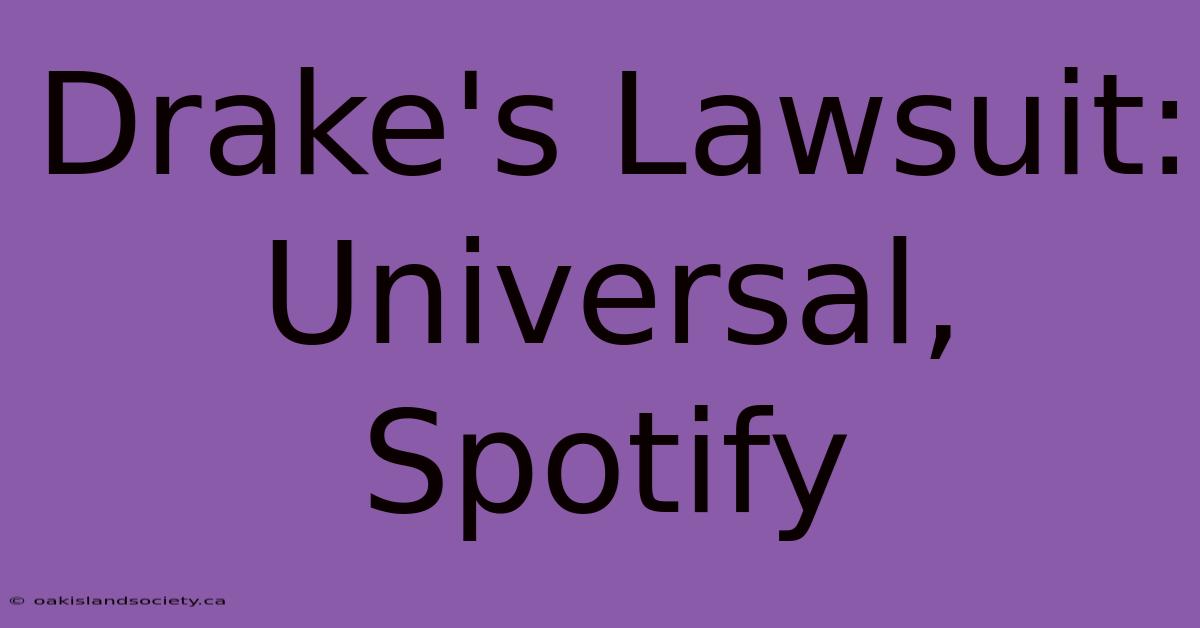 Drake's Lawsuit: Universal, Spotify