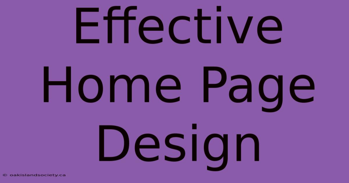 Effective Home Page Design