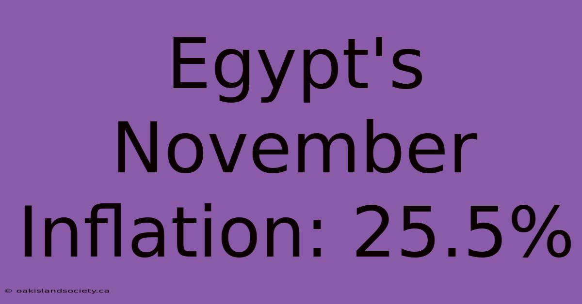 Egypt's November Inflation: 25.5%