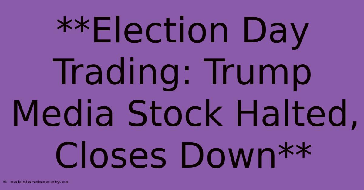 **Election Day Trading: Trump Media Stock Halted, Closes Down** 