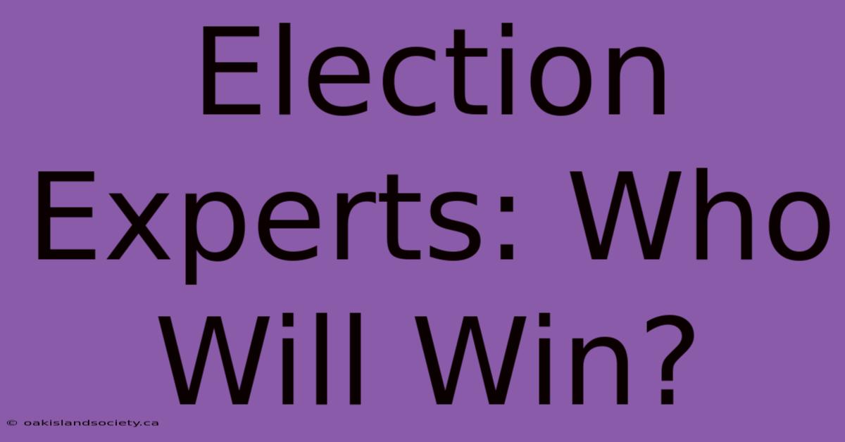 Election Experts: Who Will Win?