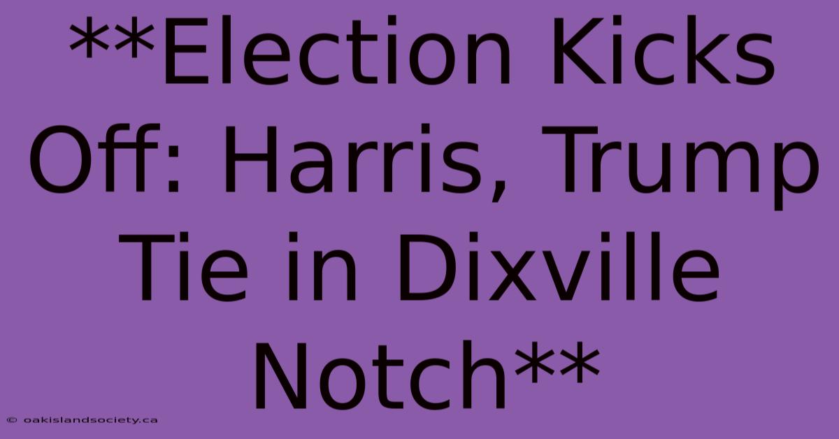 **Election Kicks Off: Harris, Trump Tie In Dixville Notch** 