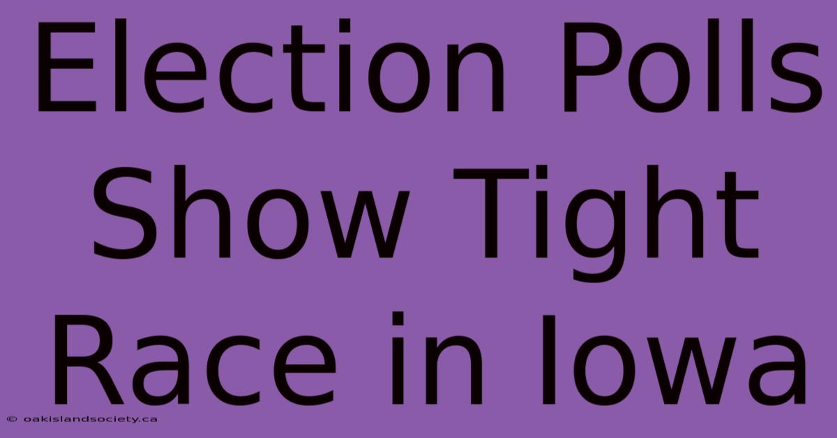 Election Polls Show Tight Race In Iowa