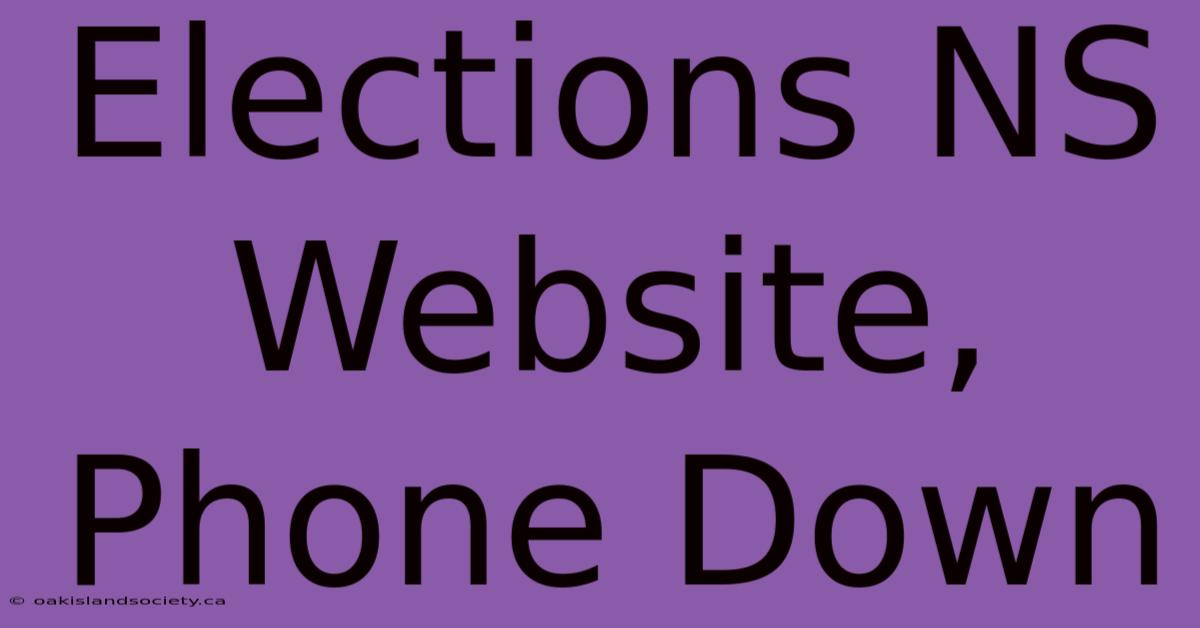 Elections NS Website, Phone Down