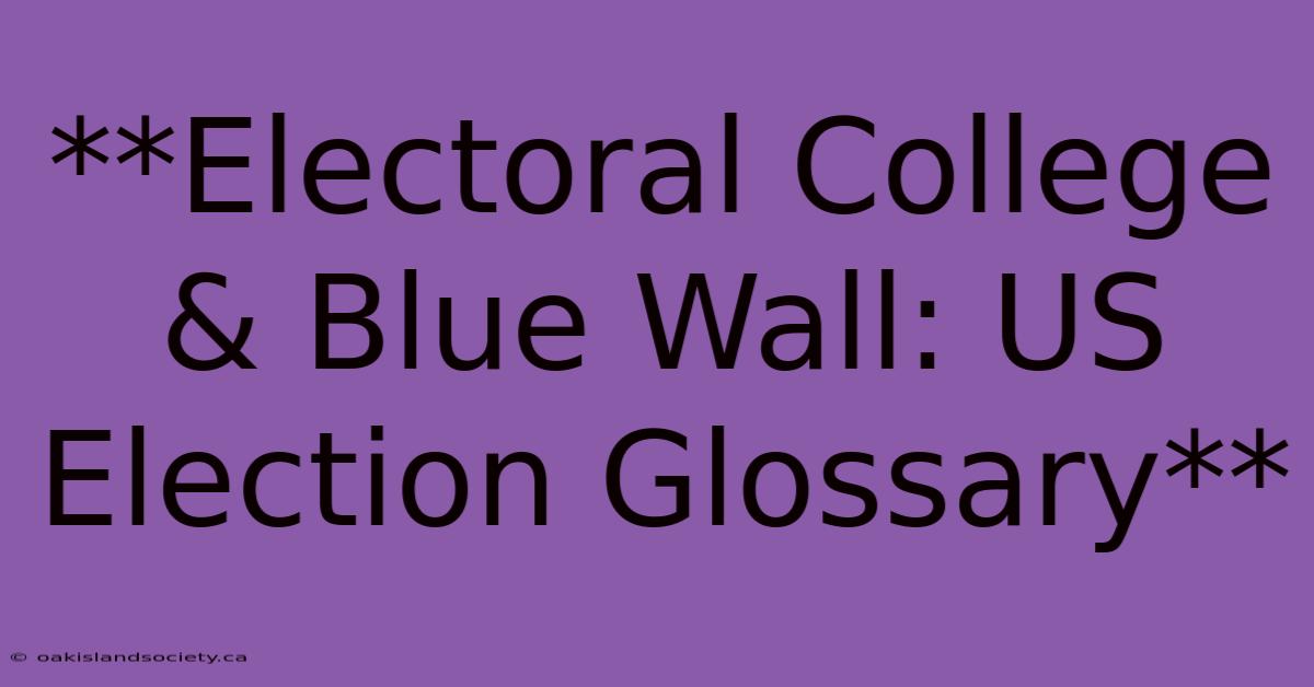 **Electoral College & Blue Wall: US Election Glossary**