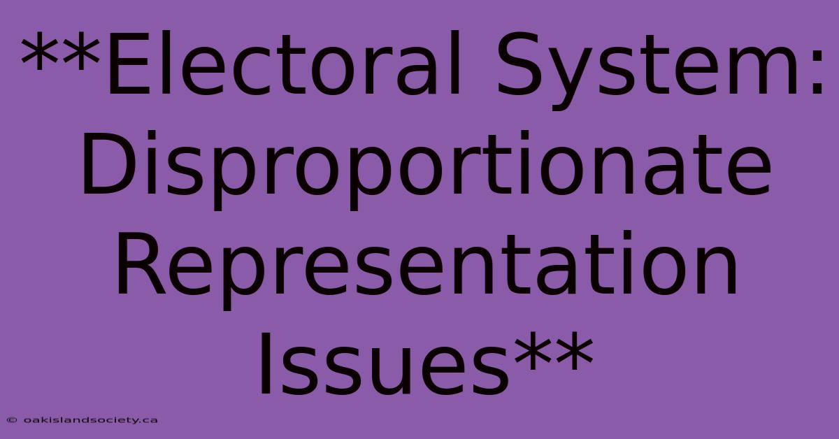 **Electoral System: Disproportionate Representation Issues** 