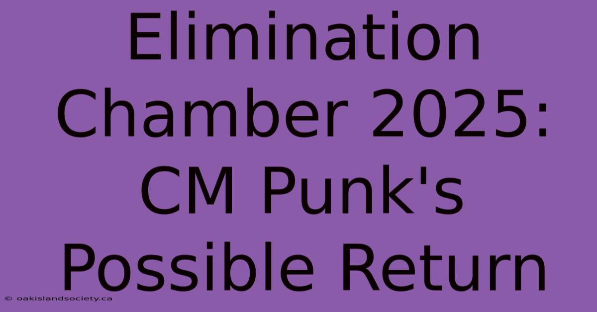 Elimination Chamber 2025: CM Punk's Possible Return