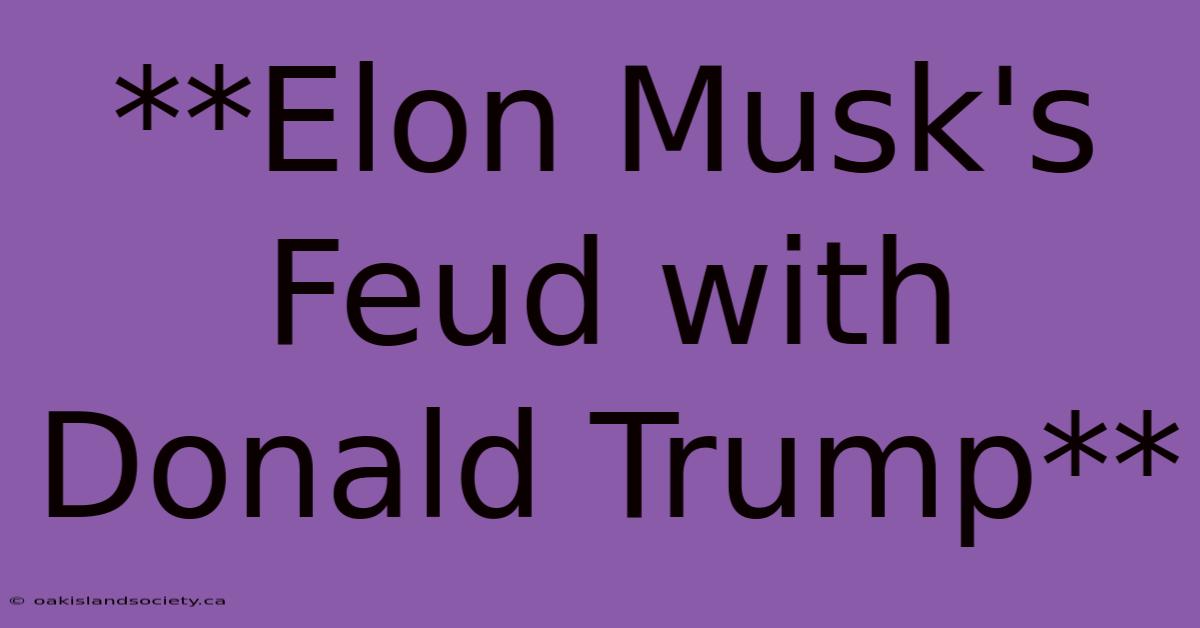 **Elon Musk's Feud With Donald Trump**