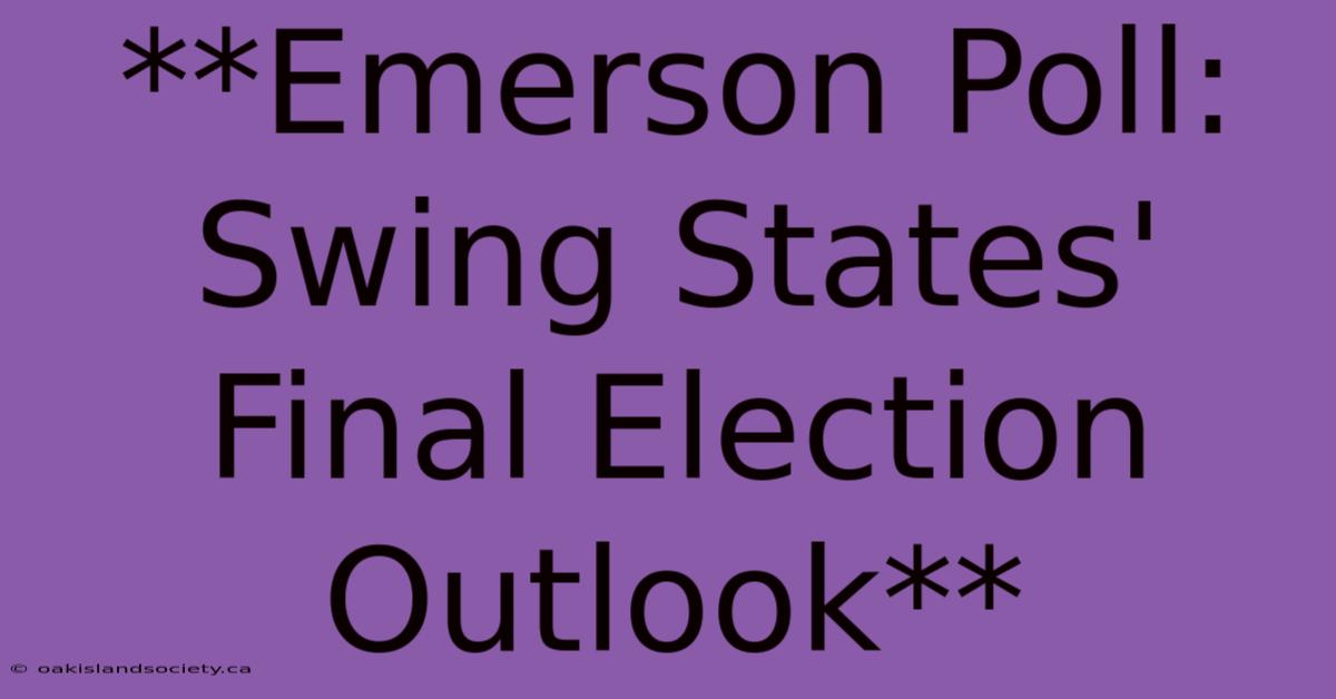 **Emerson Poll: Swing States' Final Election Outlook**