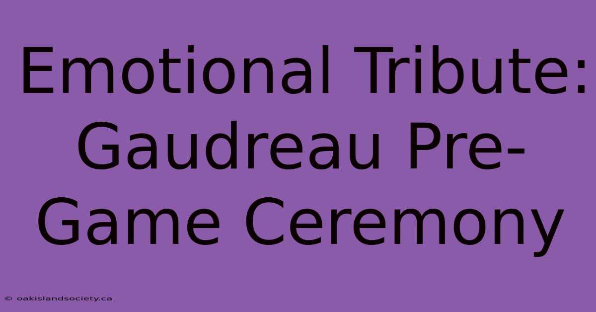 Emotional Tribute: Gaudreau Pre-Game Ceremony