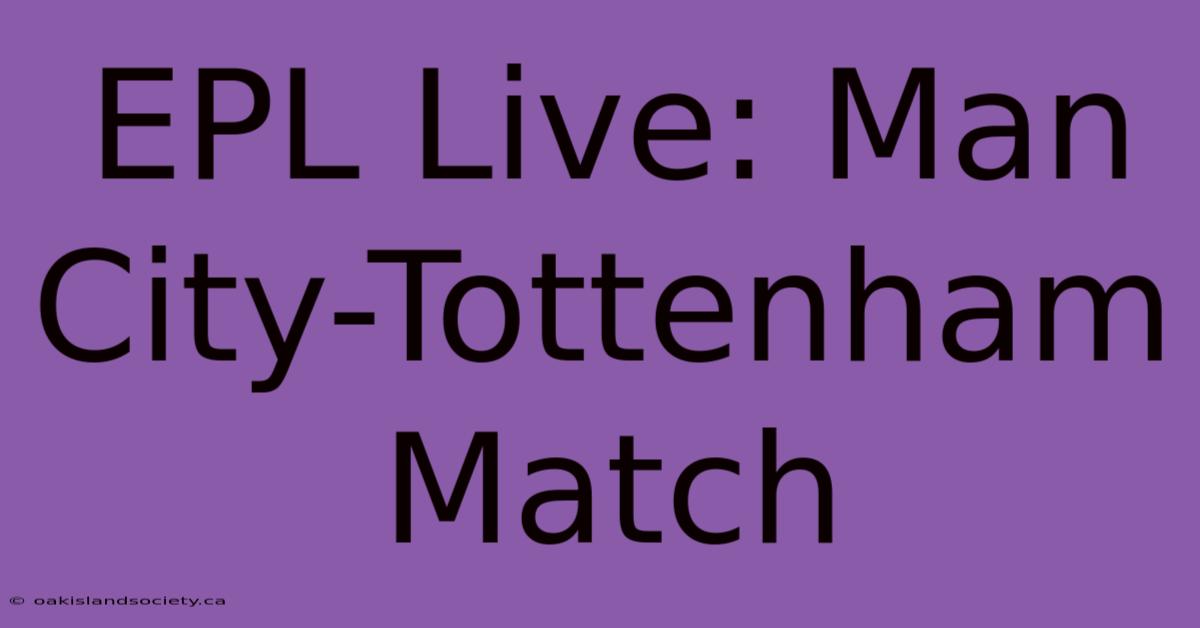 EPL Live: Man City-Tottenham Match