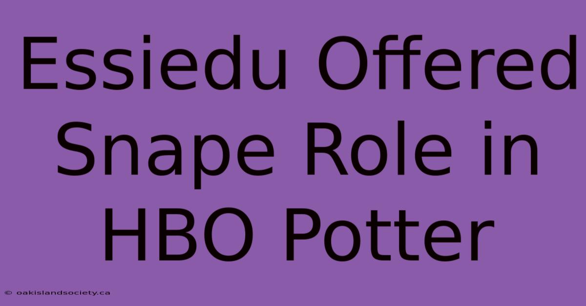 Essiedu Offered Snape Role In HBO Potter