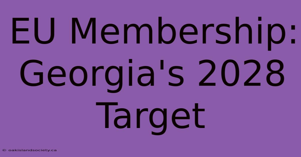 EU Membership: Georgia's 2028 Target