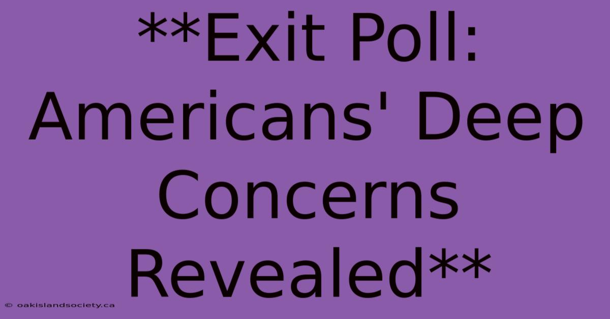 **Exit Poll: Americans' Deep Concerns Revealed**