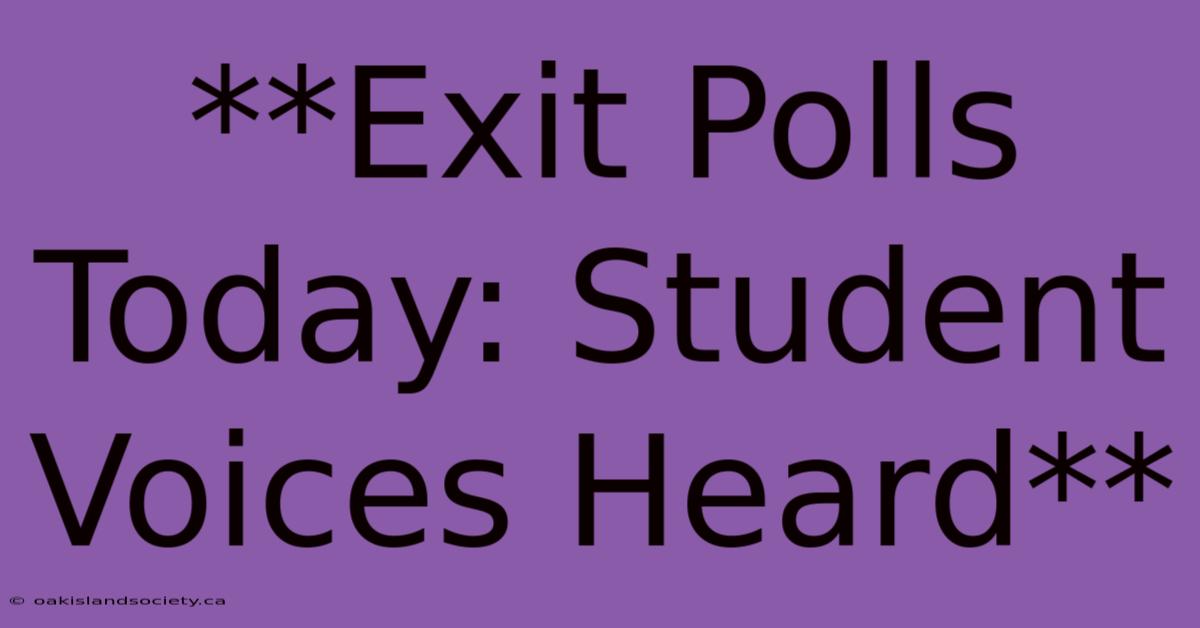 **Exit Polls Today: Student Voices Heard**