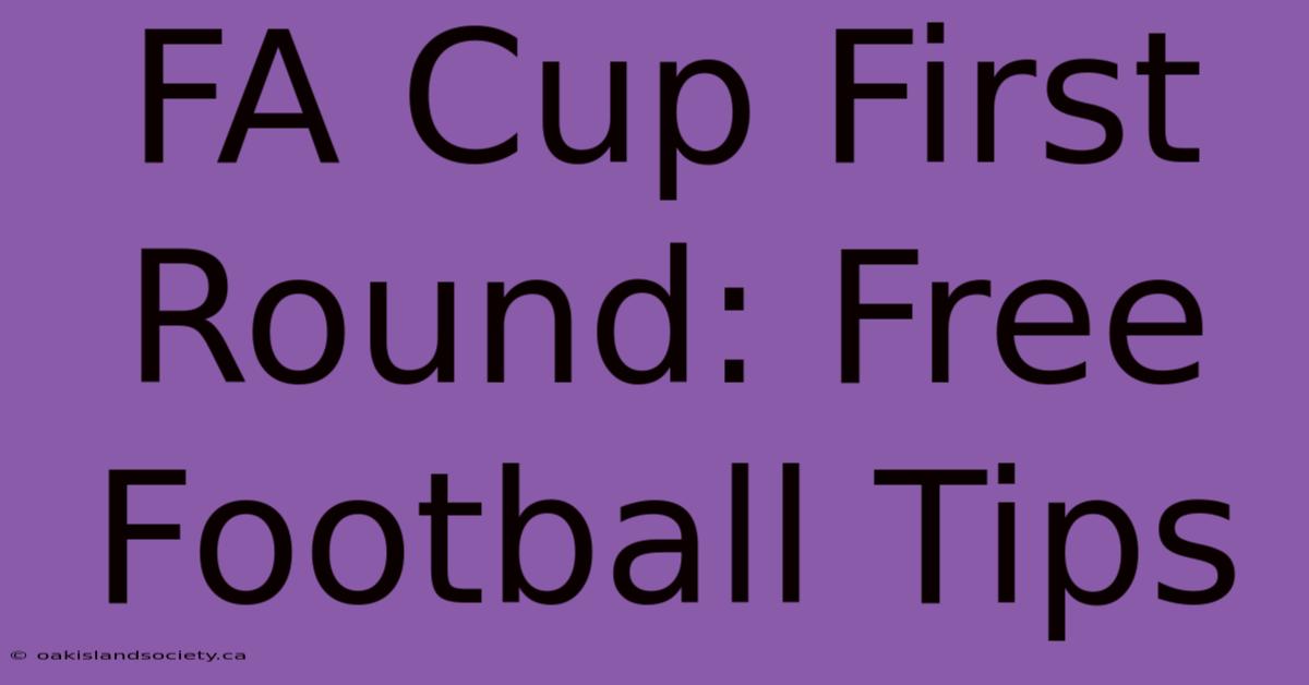 FA Cup First Round: Free Football Tips