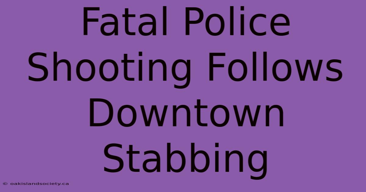 Fatal Police Shooting Follows Downtown Stabbing