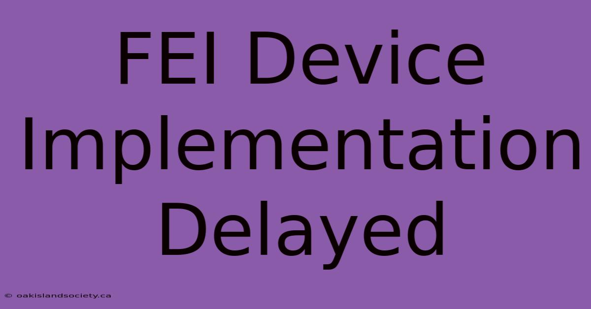 FEI Device Implementation Delayed